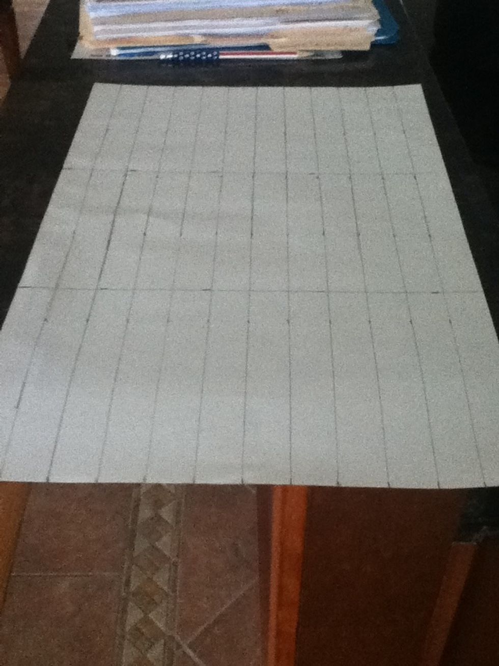 Then mark 6 inches on the side and draw lines through those marks