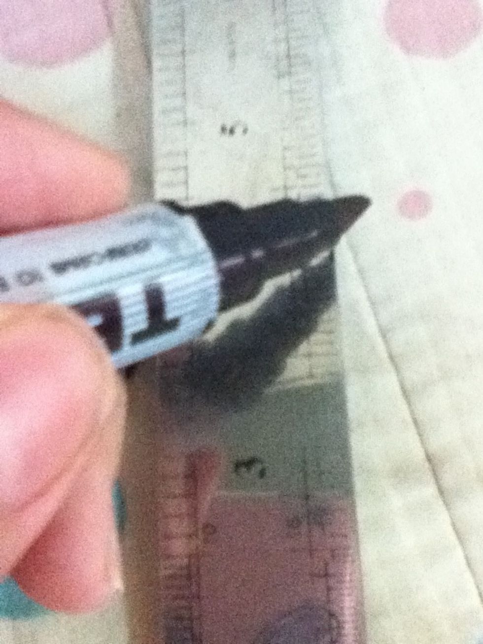 Then mark the ruler with marker that go of after