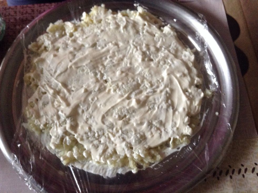 Then mayonnaise and sour cream.