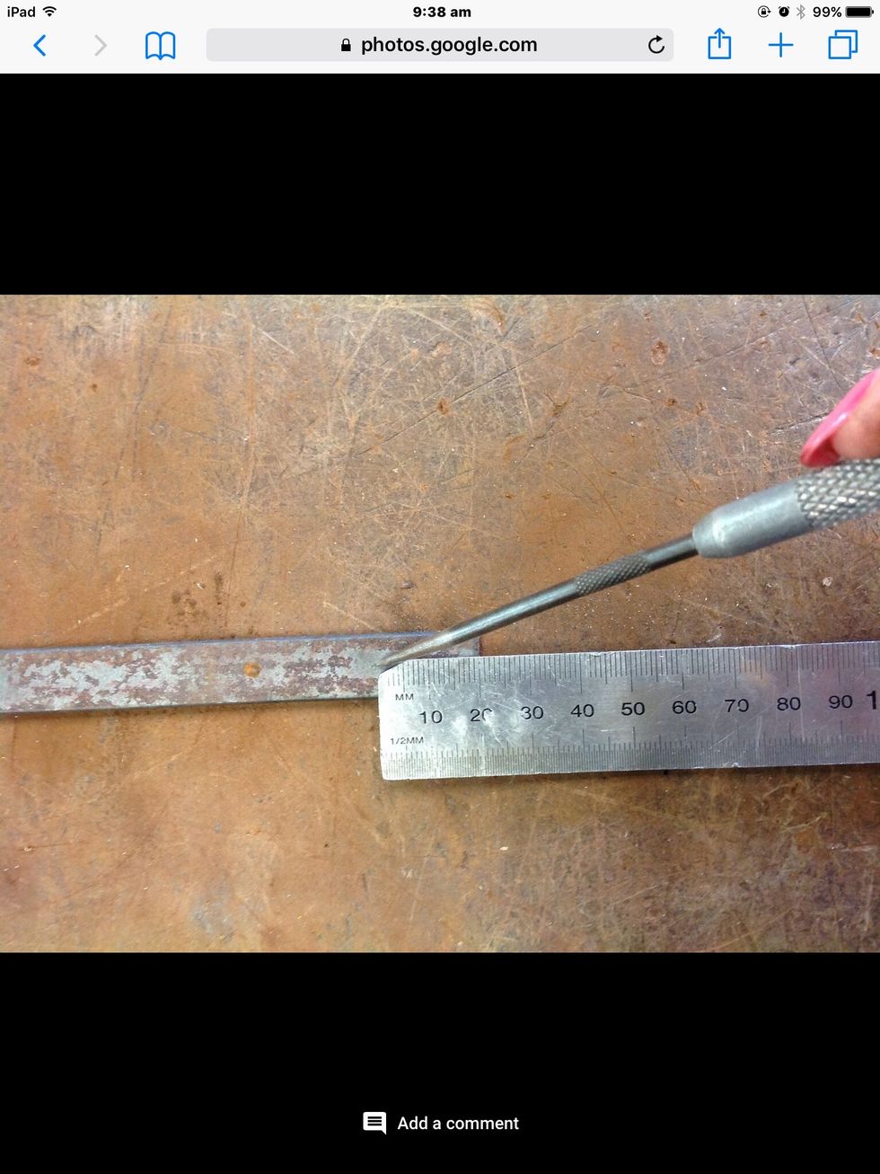 then measure 1.5 cm in