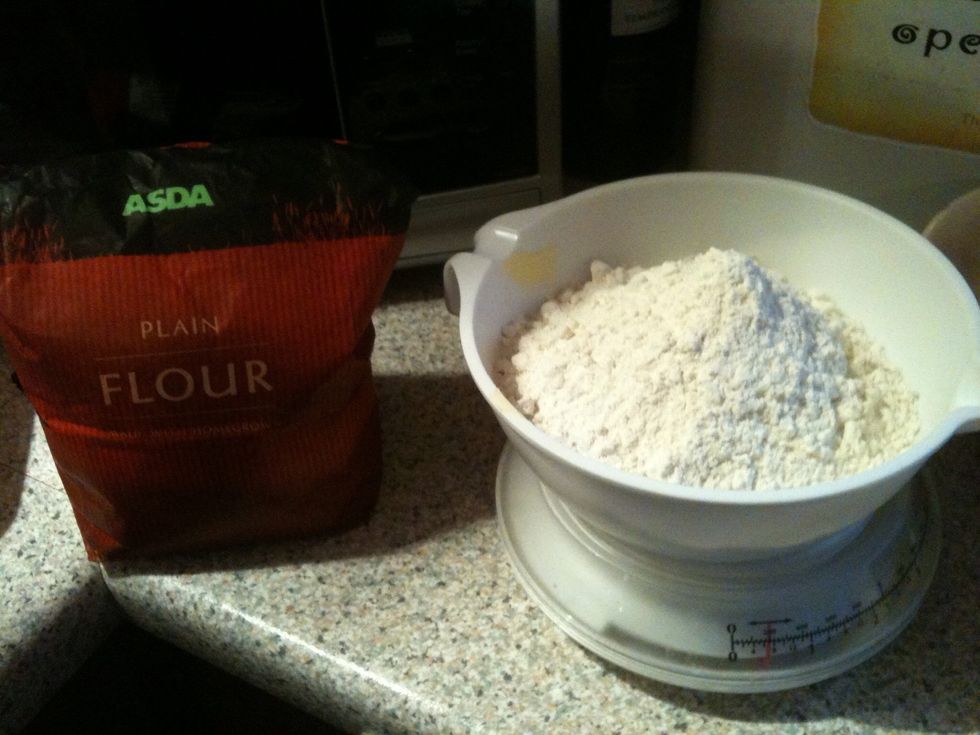 then measure 8oz of plain flour :)