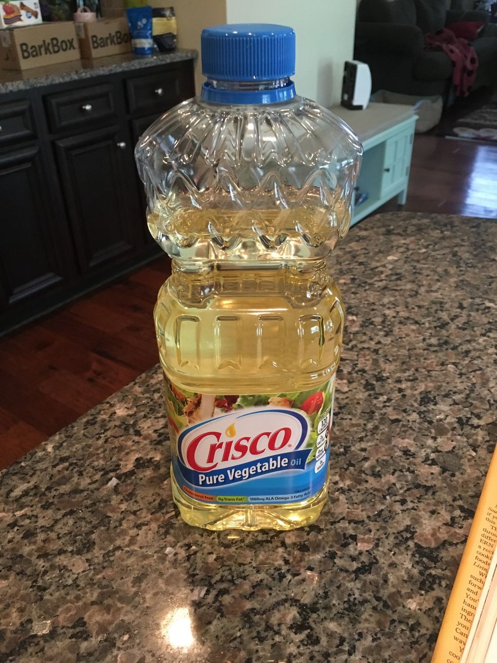 Then, measure out 1 1/4 cups of vegetable oil.