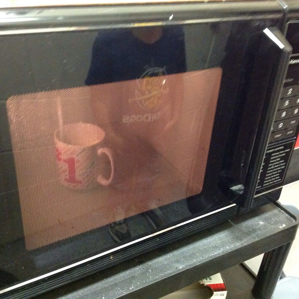 Then, melt the butter in the microwave.