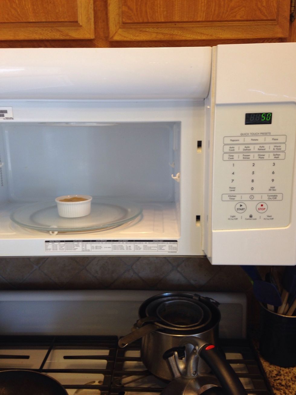 Then microwave it 40-60 seconds. My microwave cooks it perfectly at 50 seconds but it can vary between microwaves.