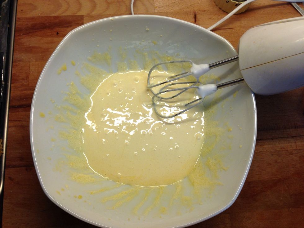 Then mix the sugar and the egg yolks until you obtain a fluffy misture