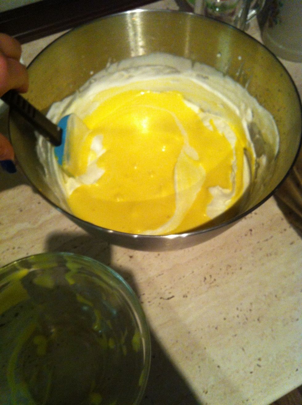 Then mix with the rest of cream