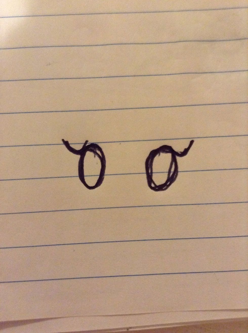 Then on each one draw a curvy line on top of the eyeball.