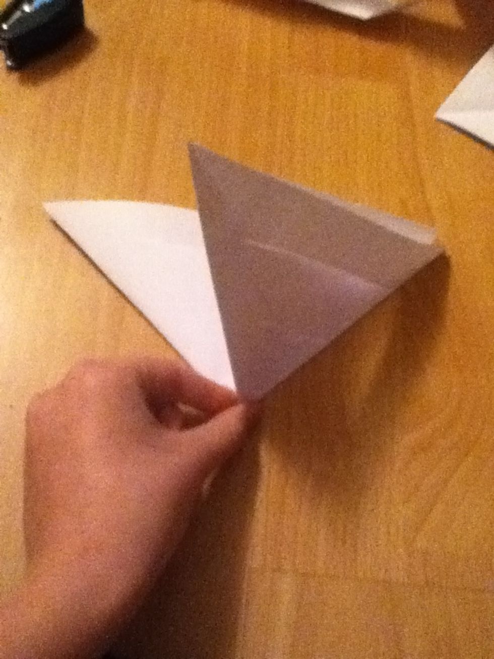 Then on the folded line cut diagonal lines  not strait lines you can do as many as you like but I'm doing it twice