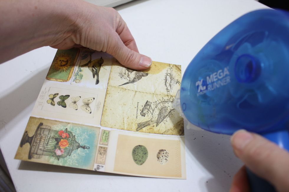 then on the OPPOSITE side edge (flip it over- and don't accidentally stick the other side down to your work surface!