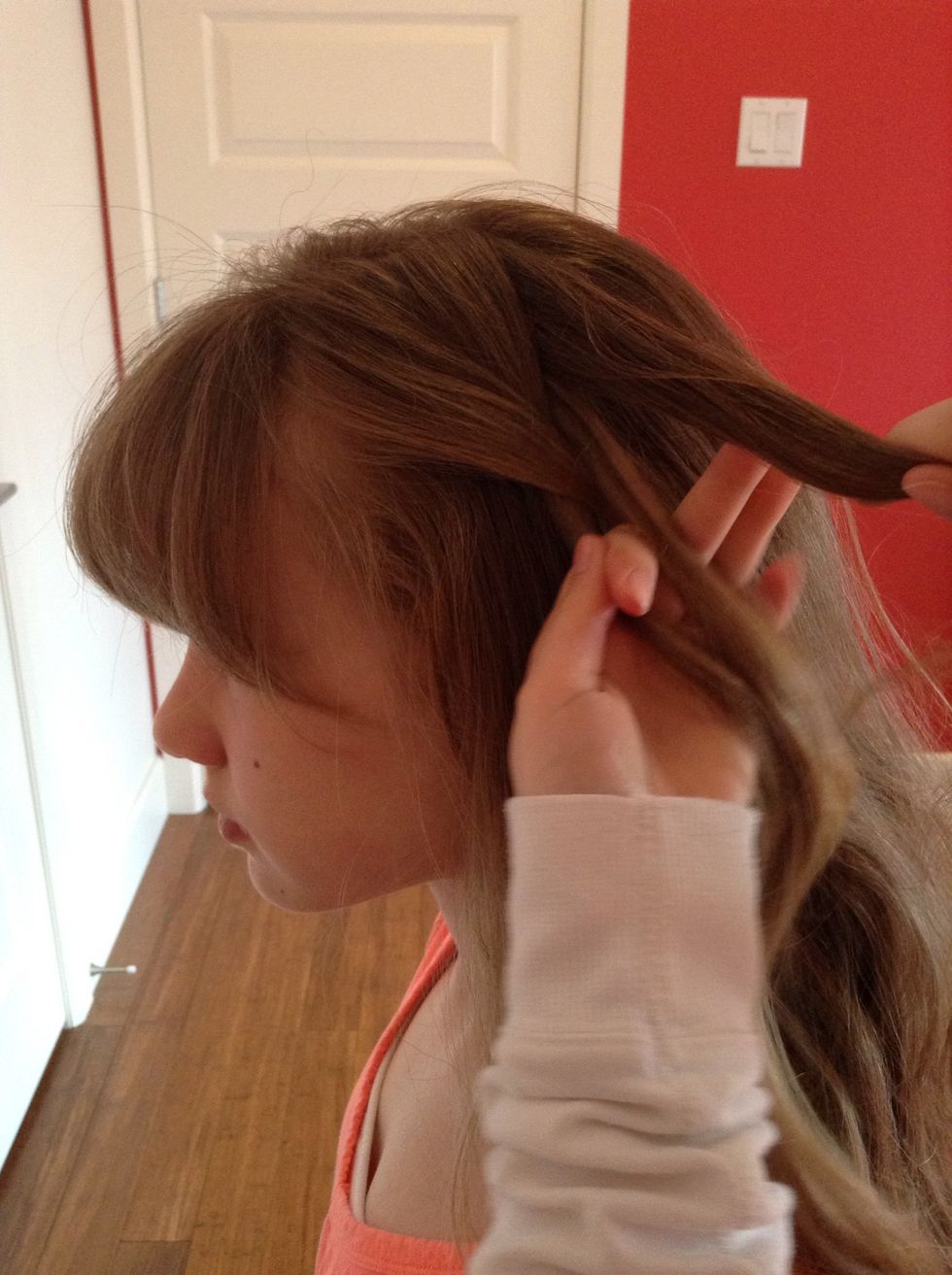 Then on top you have to add hair because it's a french braid...