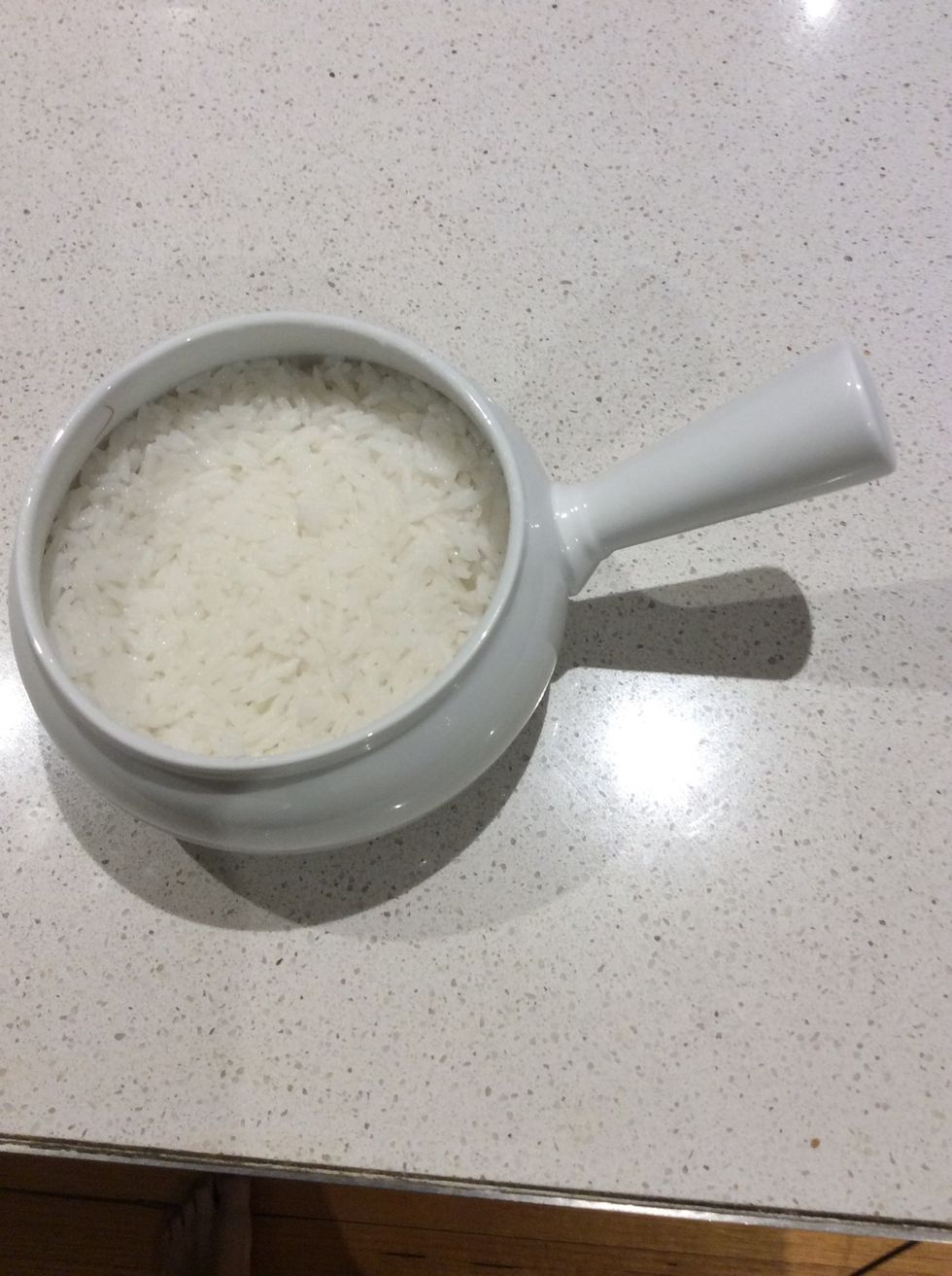 Then, once cooked pour your rice in a bowl
