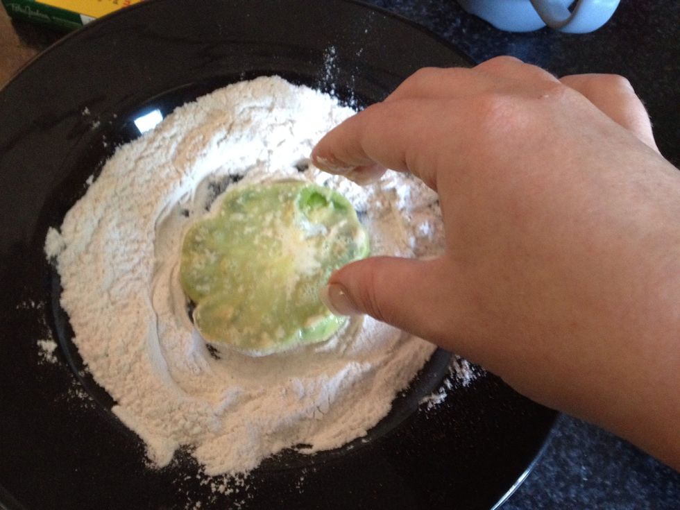 Then once more into the flour mixture.