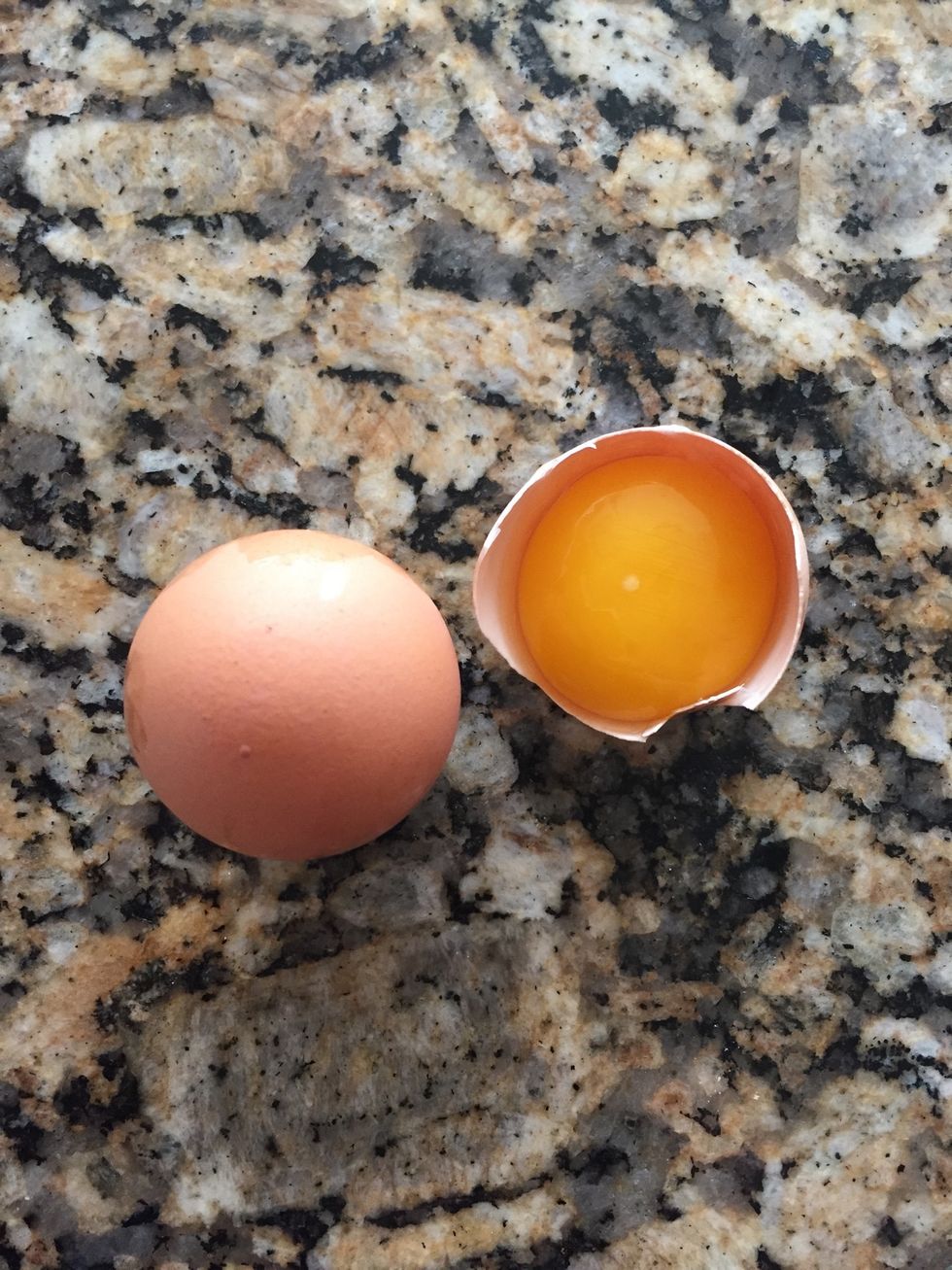 Then one egg. One egg yolk
