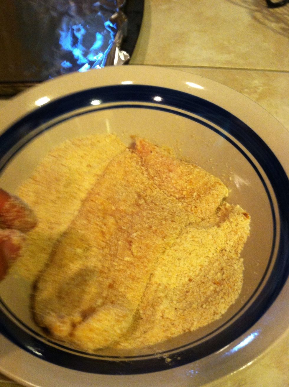 Then onto your bread crumbs