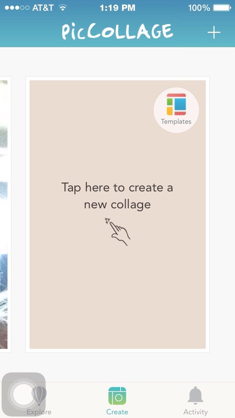 Then open the app and tap to add a new collage
