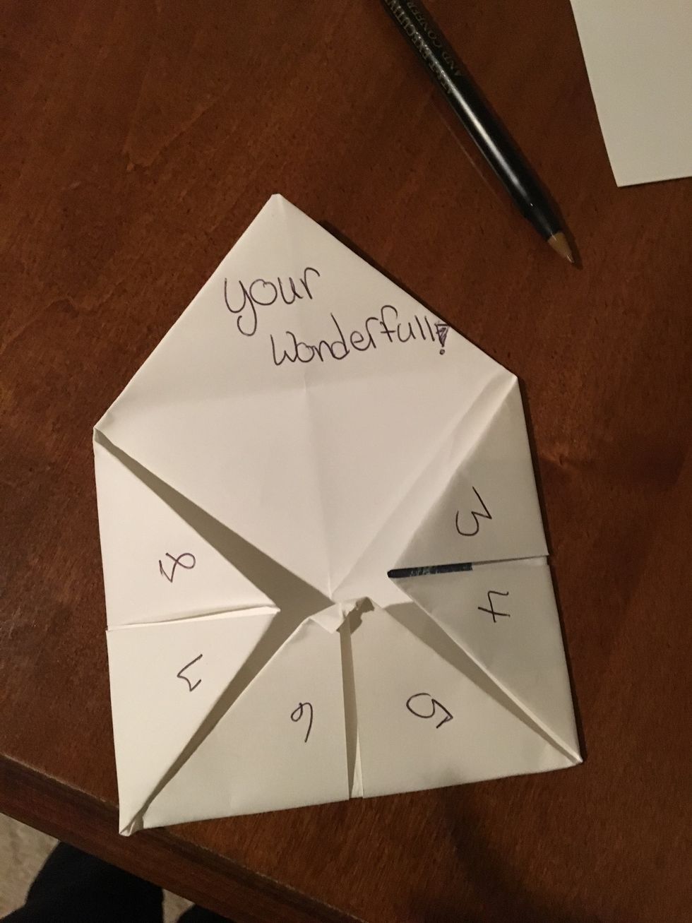 Then open the flaps and write stuff like your wonderful!