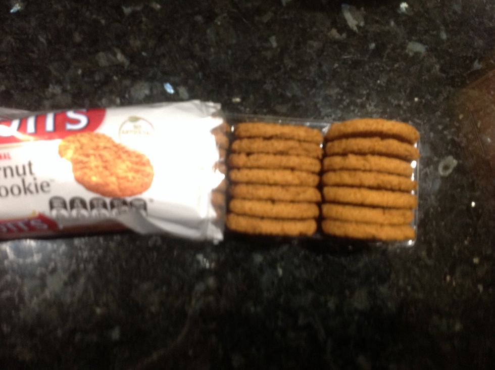 Then Open your pack of biscuits.