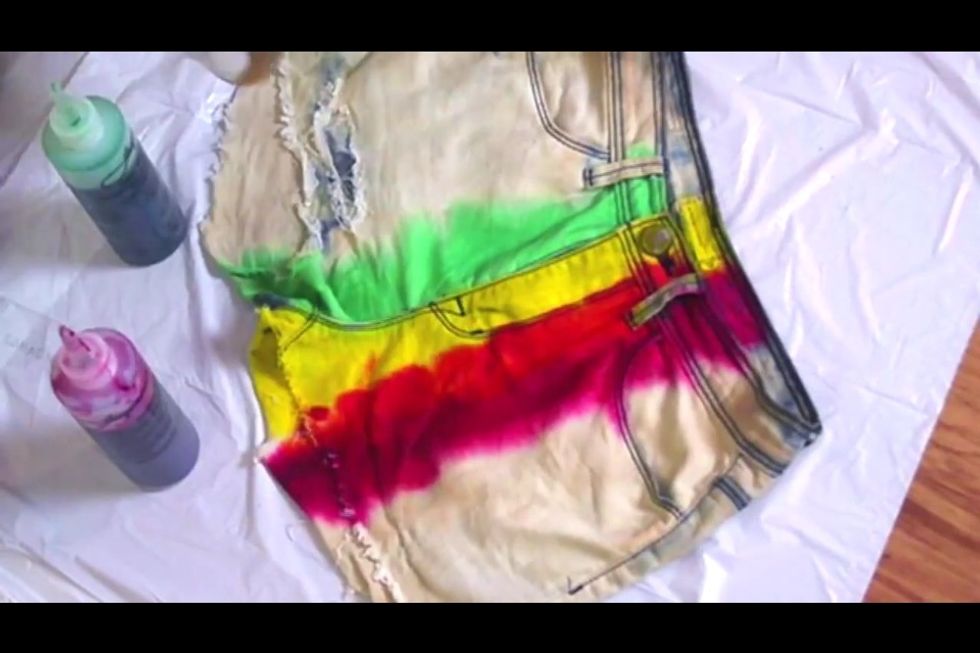 Then orange and red.(i mixed red and yellow because I didn't have orange.)