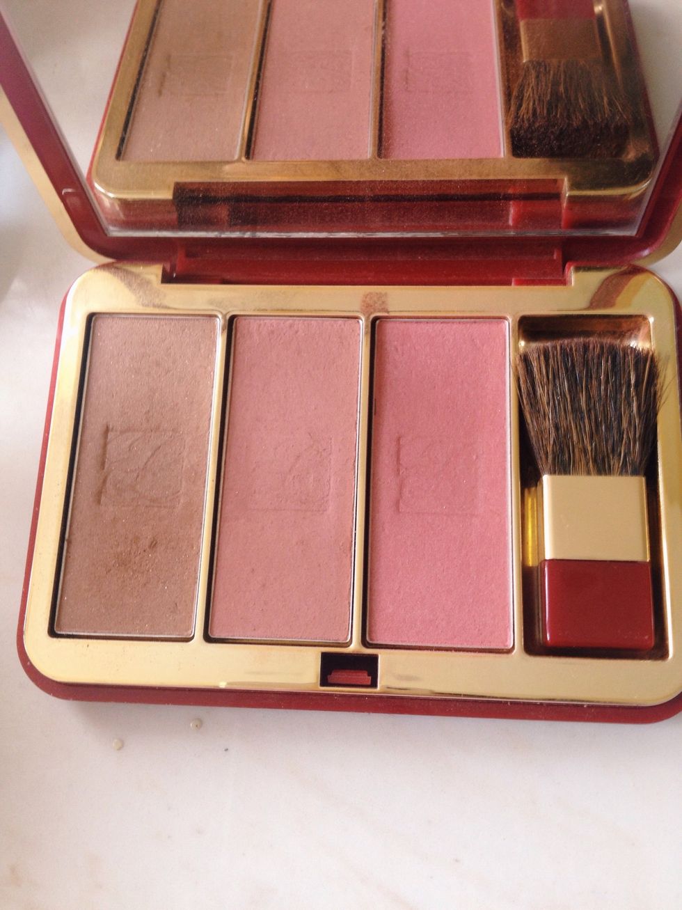 then out of the blush palette I used the far left bronze color