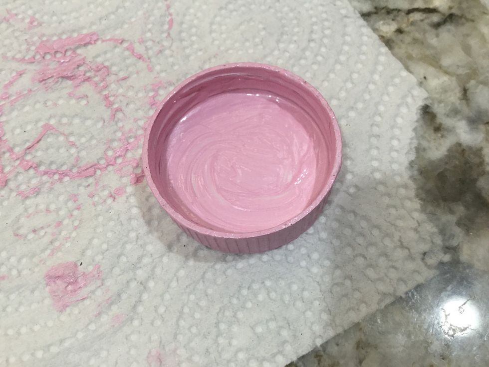 Then paint the inside of the cap and wait till that dries. Repeat these steps to make the color to be more full.\ud83d\ude04