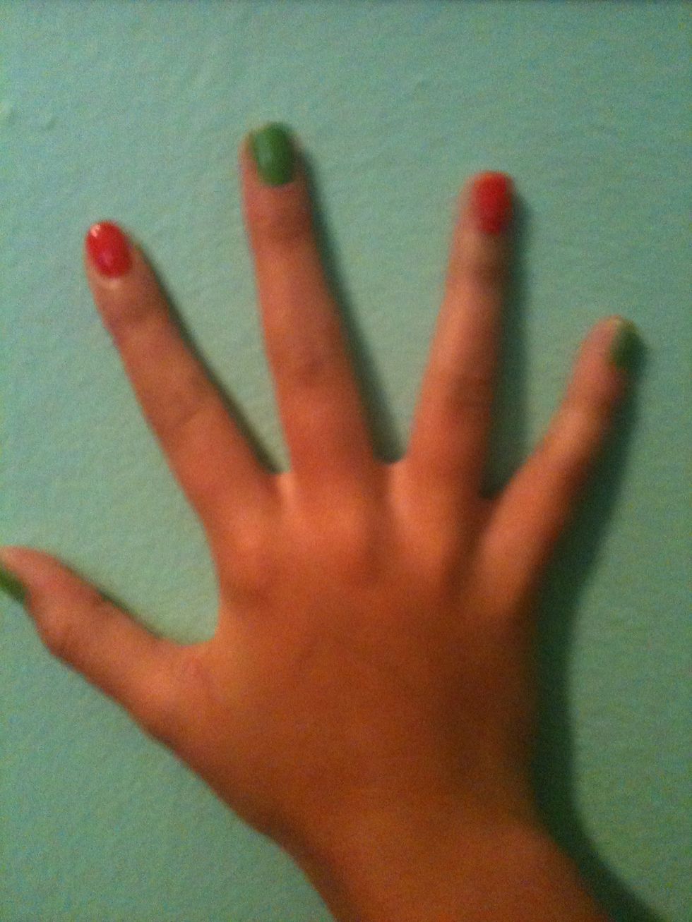Then paint these two fingers coral/pink\ud83d\udc97