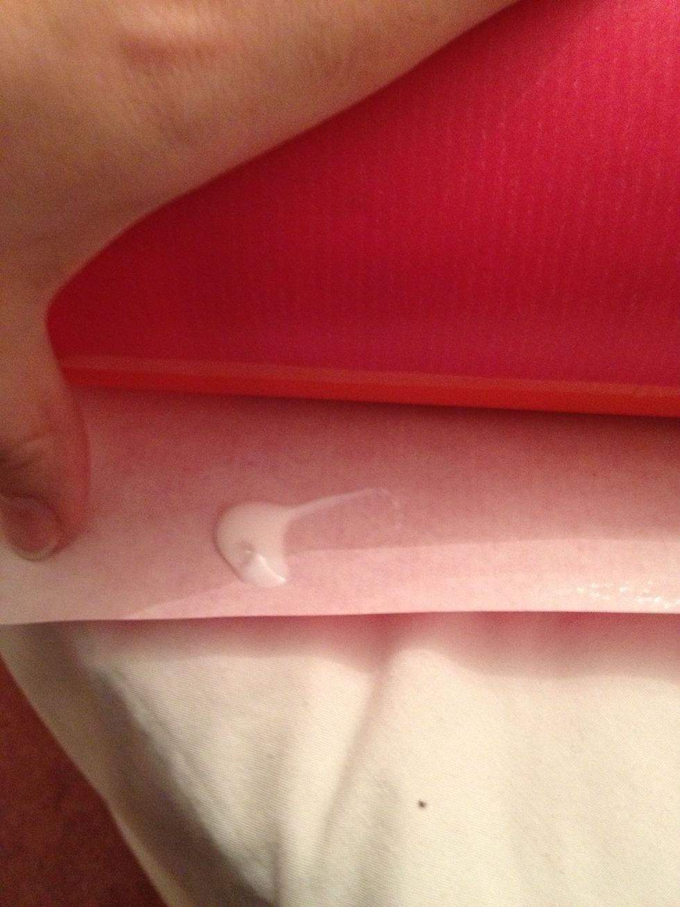 Then paper, make sure edges are stuck well