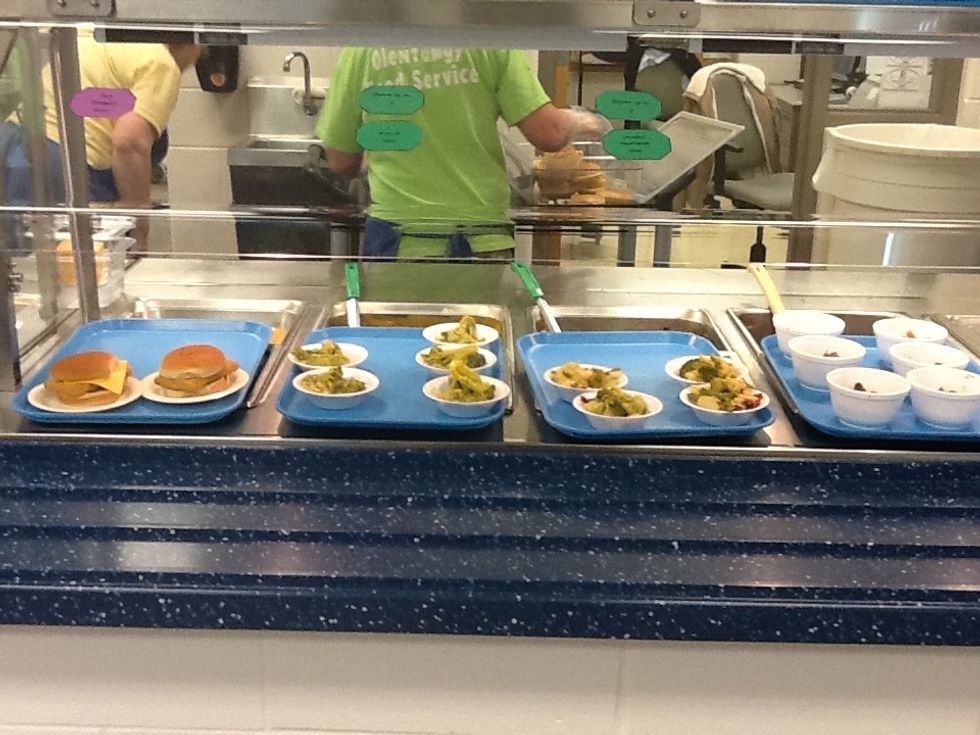 Then pick an entree and put it on your tray,