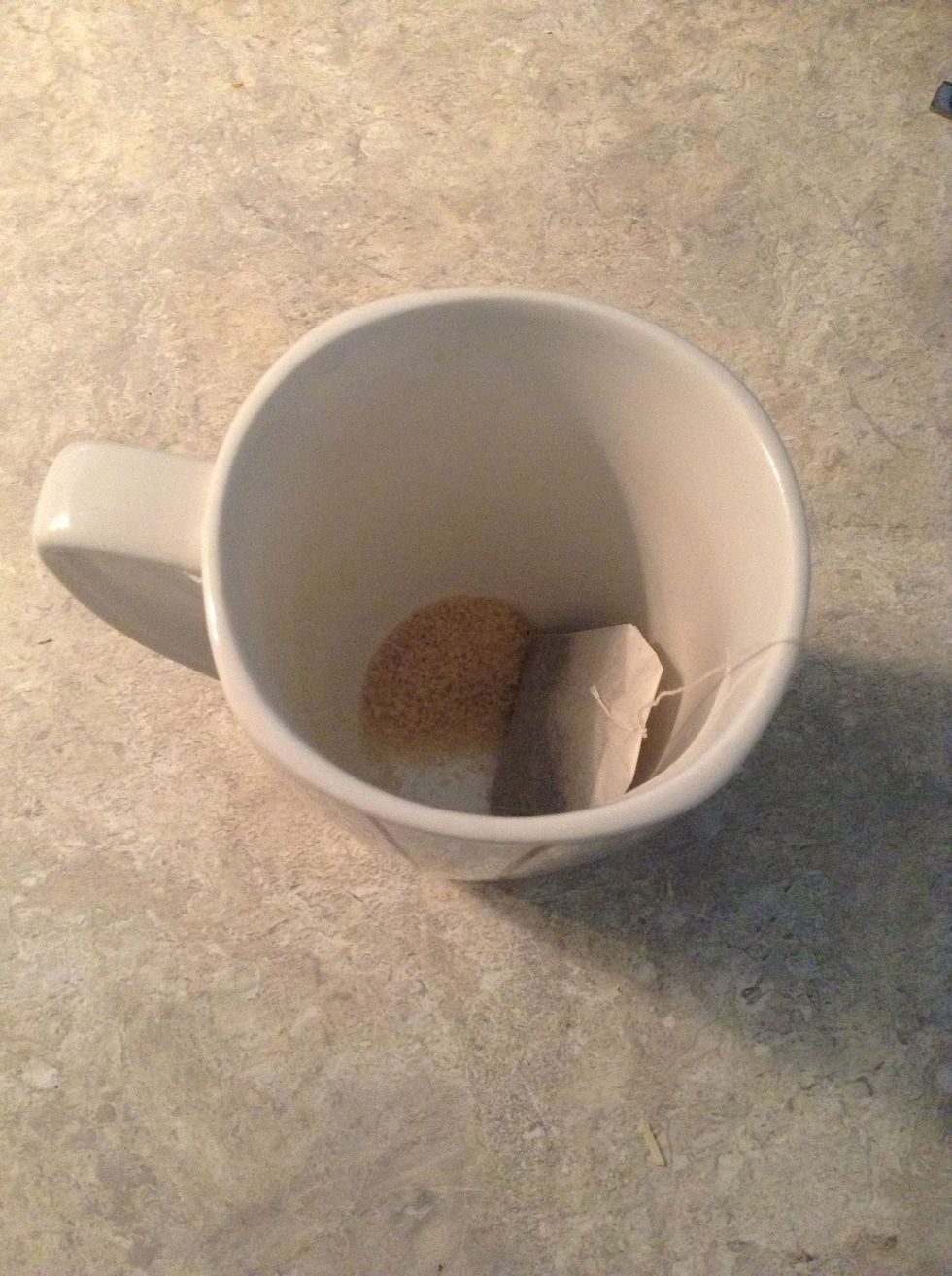 Then place a tea bag inside aswell, like the picture shows.