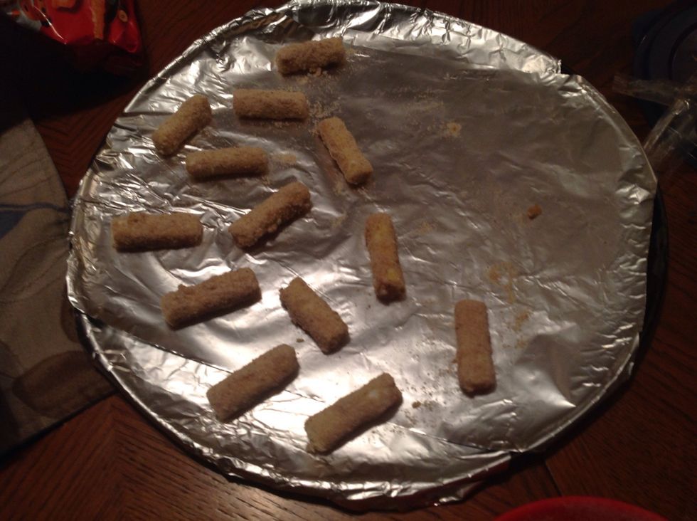 Then place it on the foil wrapped baking dish