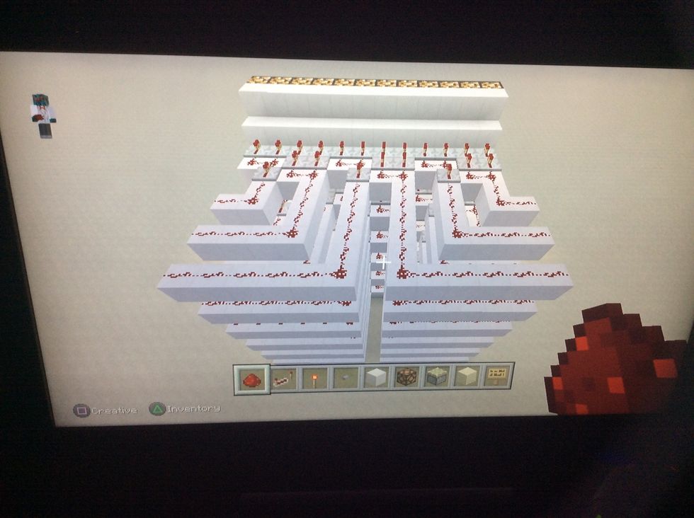 Then place redstone on all the blocks