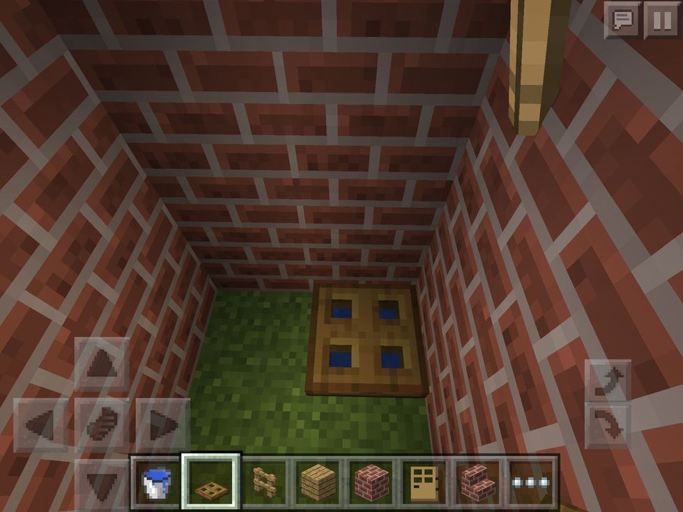 Then, place some water and then a trap door on top. You can click on the trap door and it will open, like a toilet!