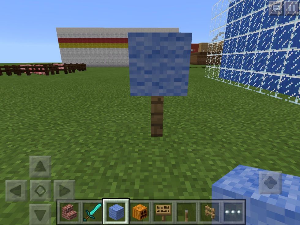 Then place the block (I chose wool for a colourful look)