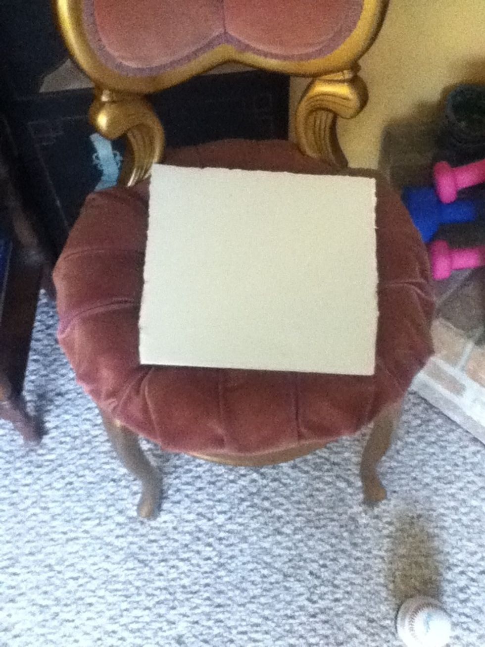 Then place the shelf on a piece of the board then trace it and cut it out