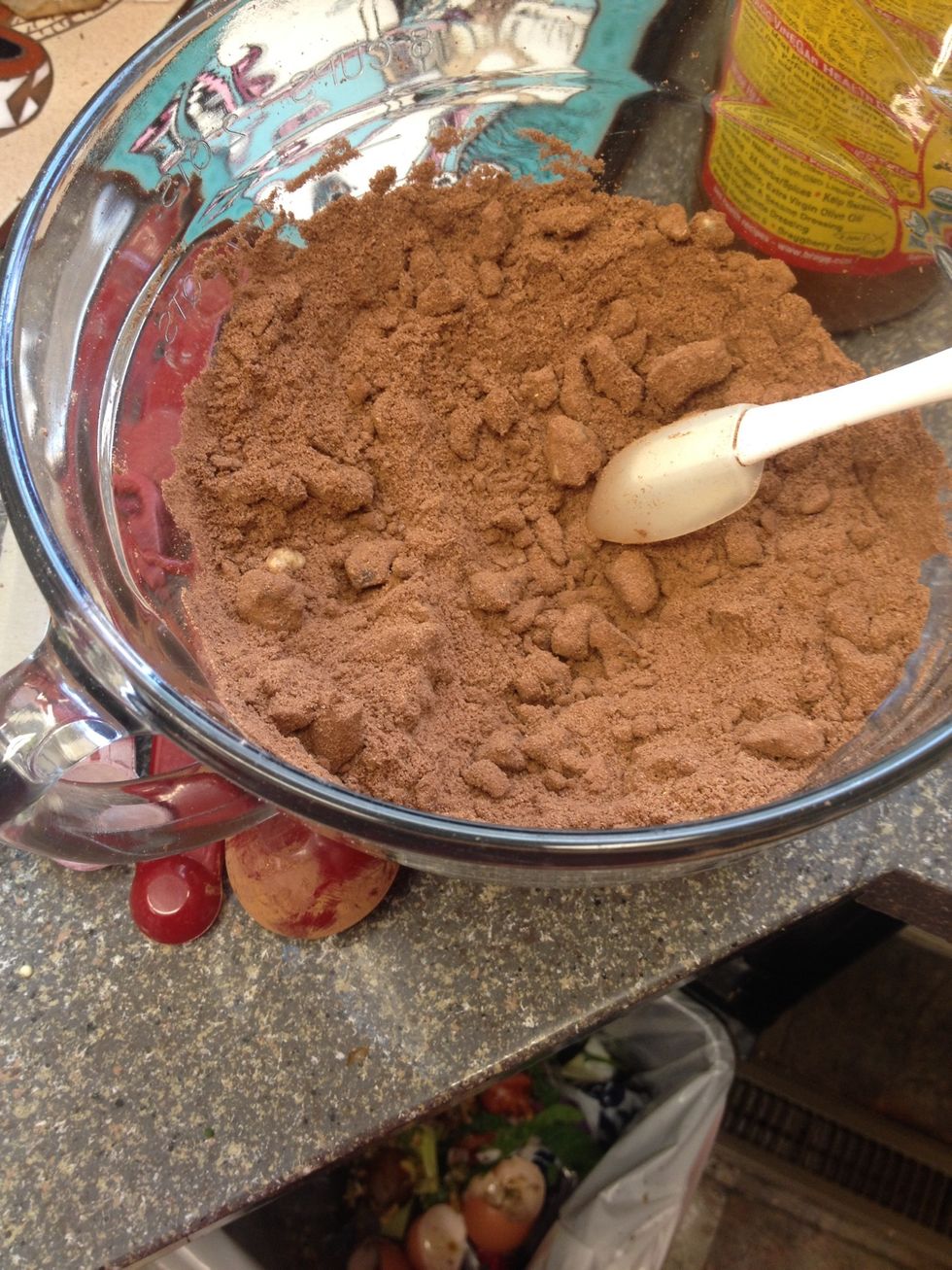 Then place them into your mixing bowl. Mix again with the nuts