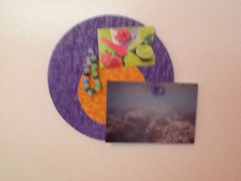 Then place your mood stuff on it with the push pins
