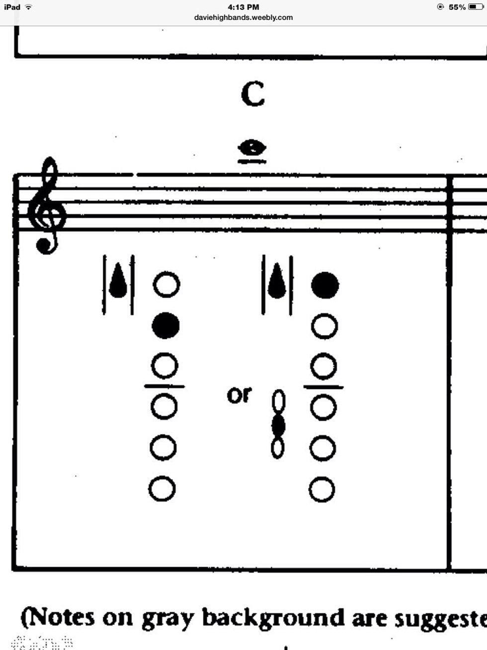 Then play high C by holding the middle left button and the octave key.