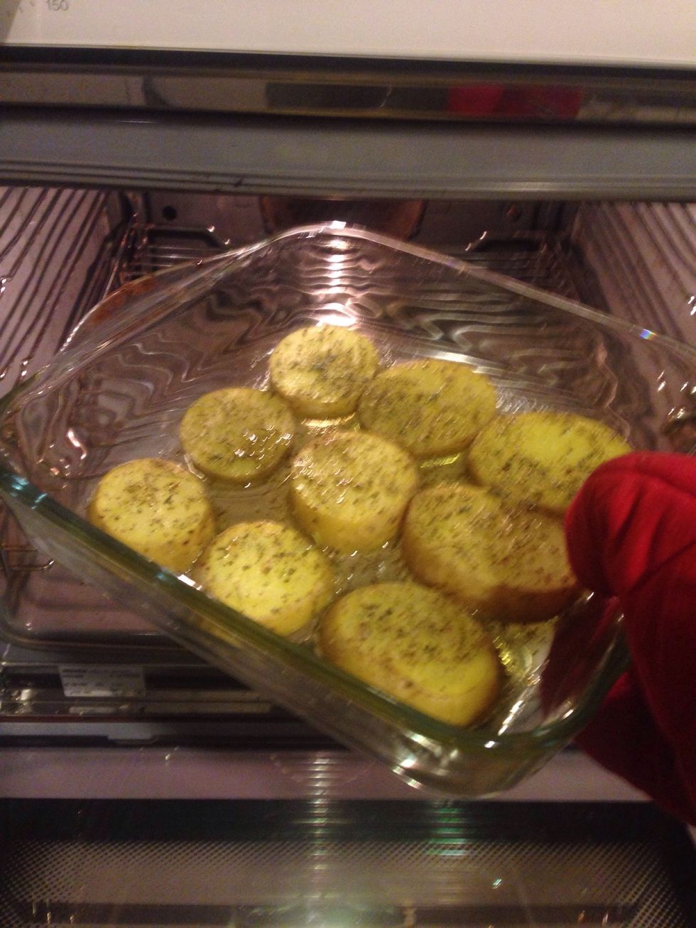 Then potatos goes in the oven\ud83d\ude09