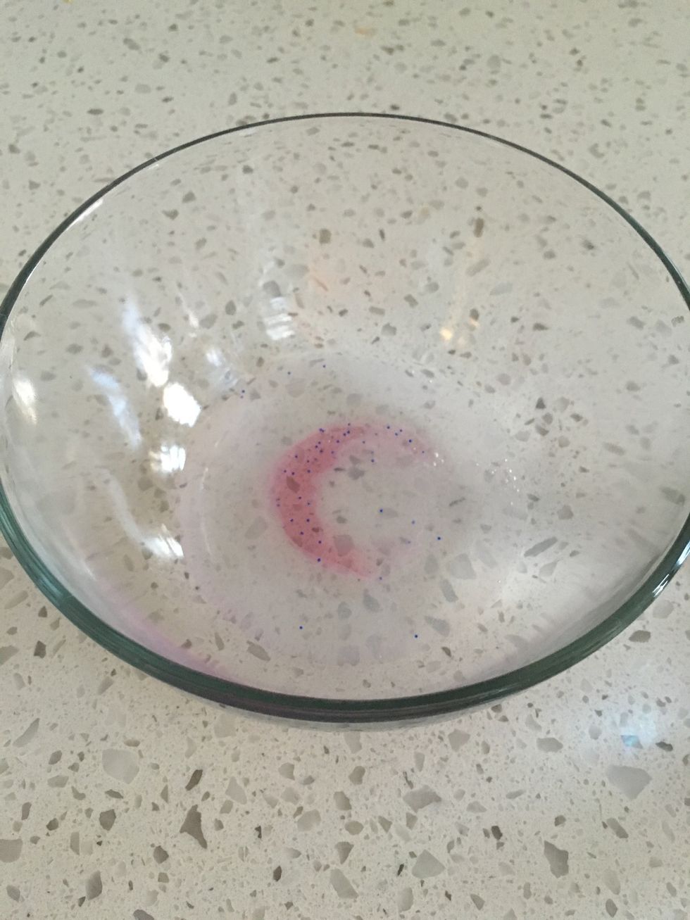 then pour in 8 tsp of water (it depends on how big your perfume bottle is)