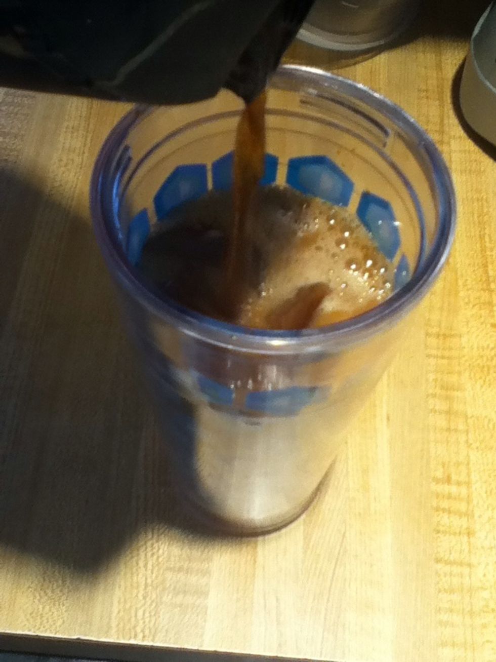 Then pour in your extra dark coffee.