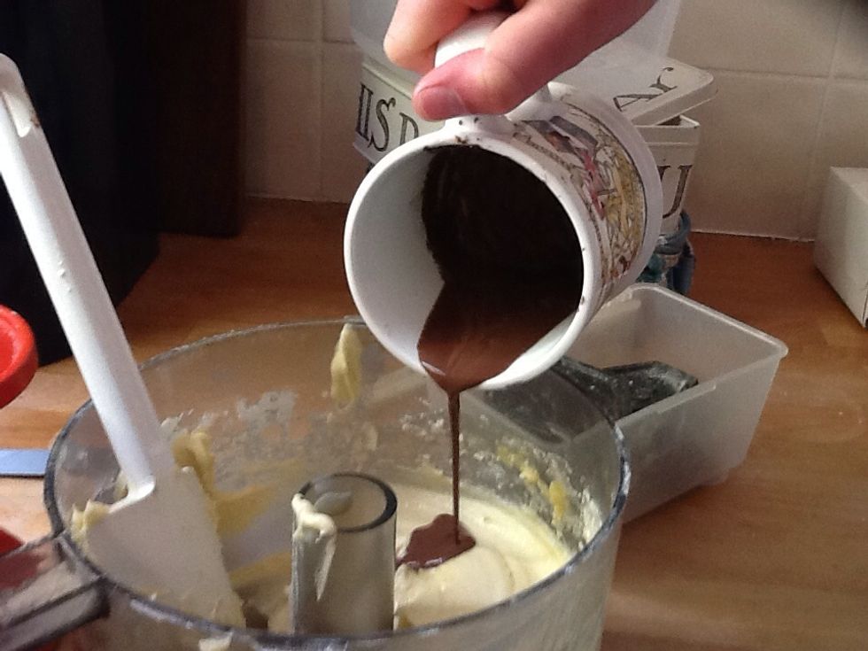 Then pour into the other half of your mixture that is still in the bowl
