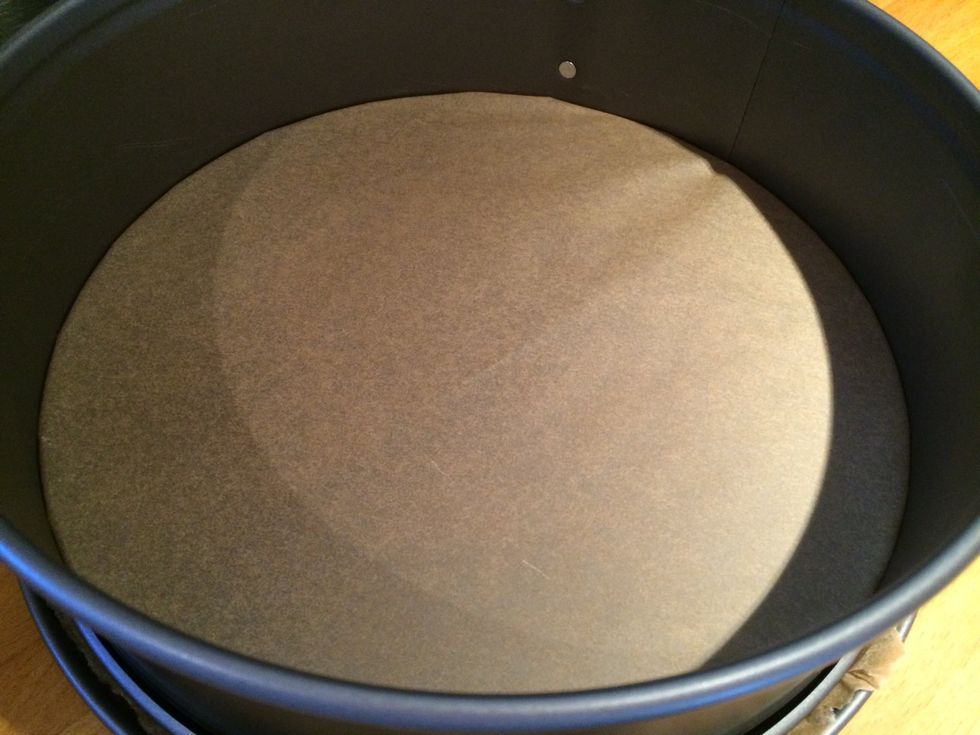 Then pour the batter into a lined springform.