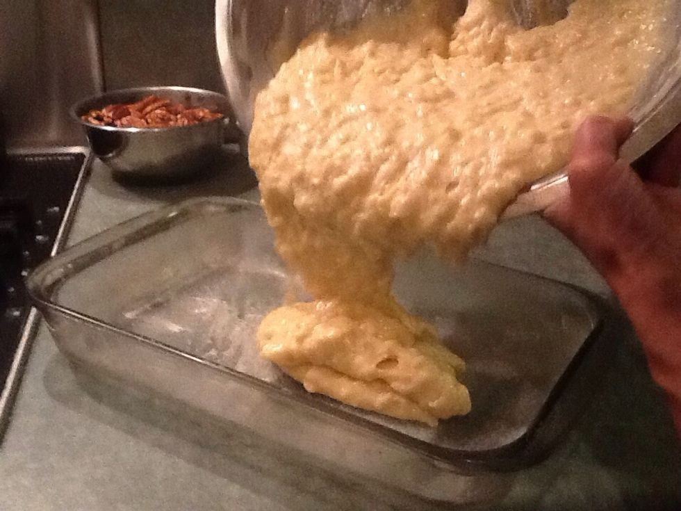 Then pour the batter into whatever your baking the cake in and bake for 30-35 minutes