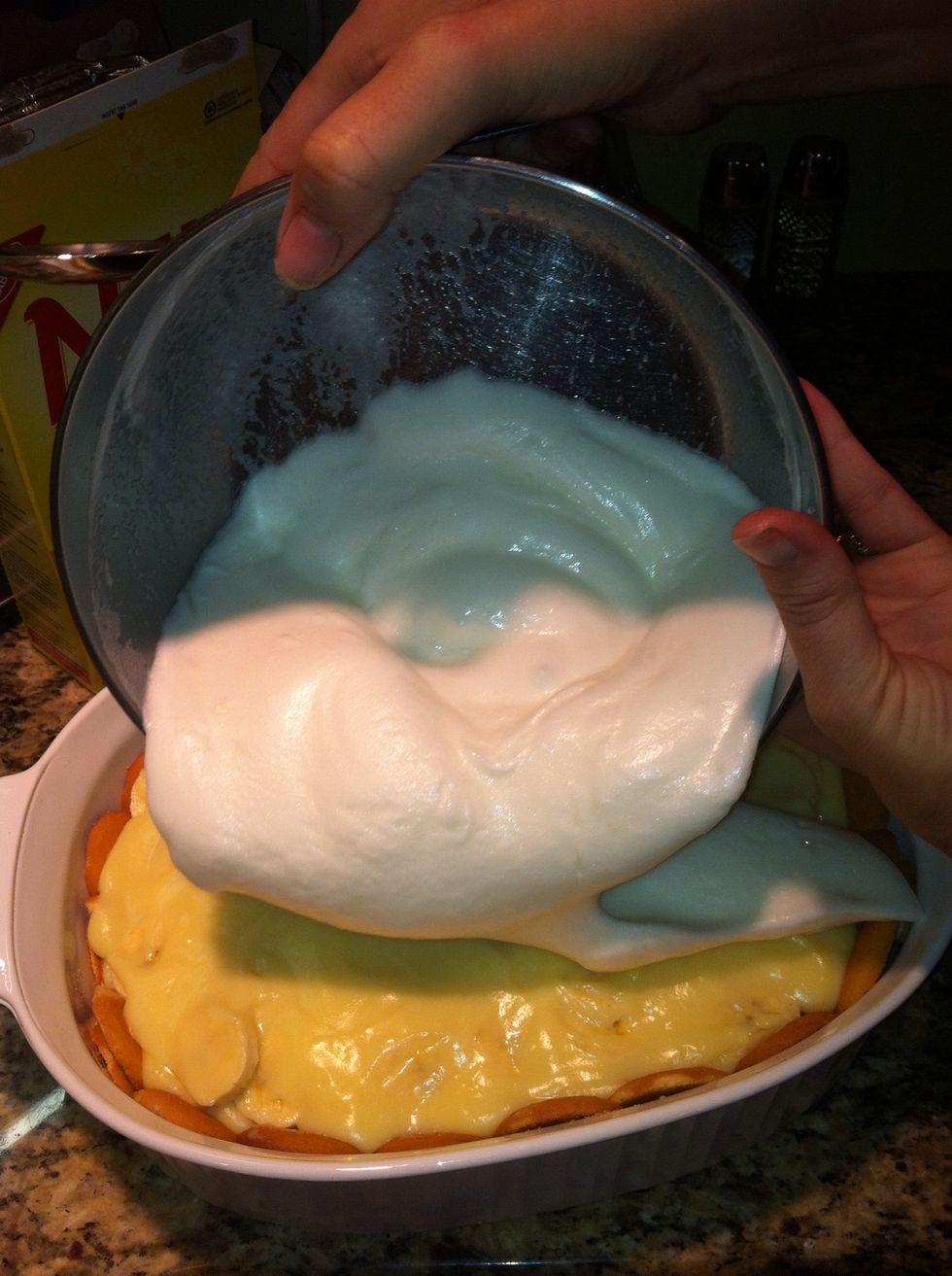 Then pour the meringue on top