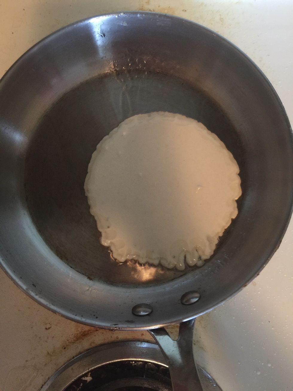 Then pour your batter onto pan wait around 2 min before flipping