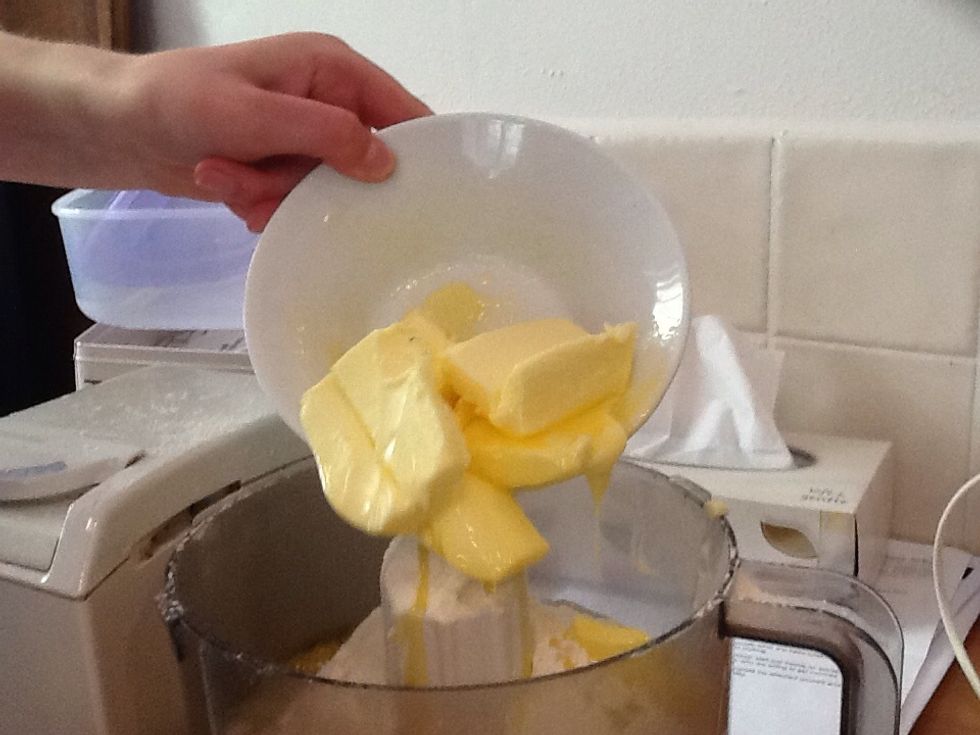 Then pour your butter into the mixture