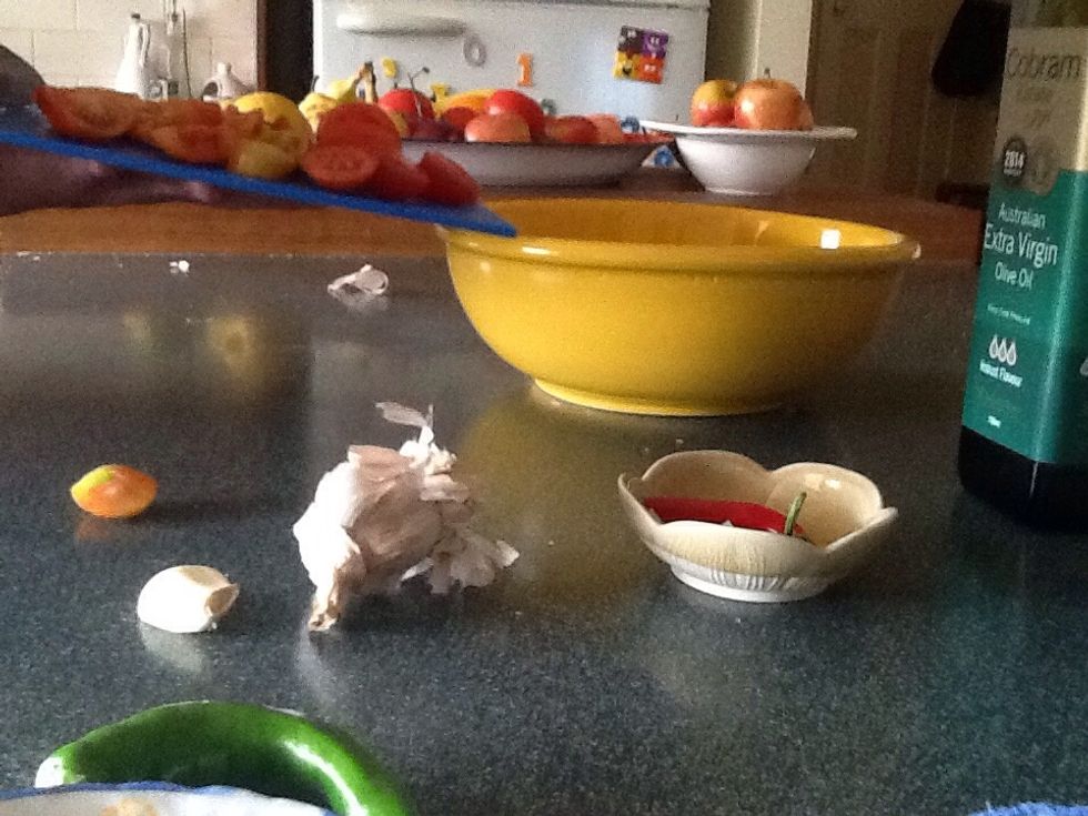 Then pour your tomatoes into the bowl