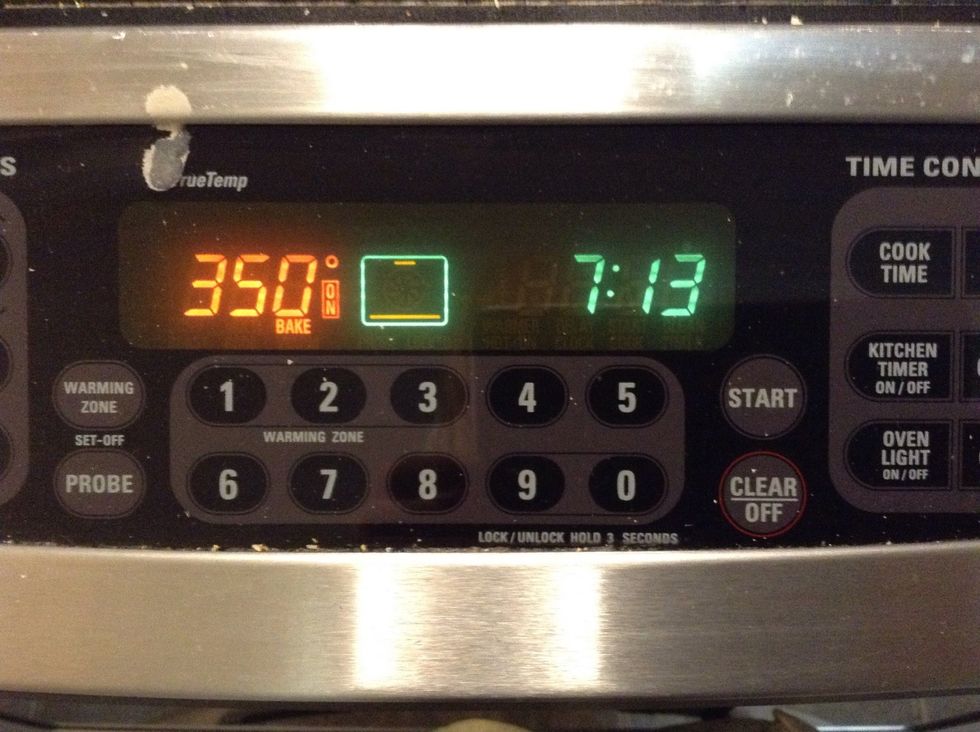 Then pre-heat the oven for 350 degrees