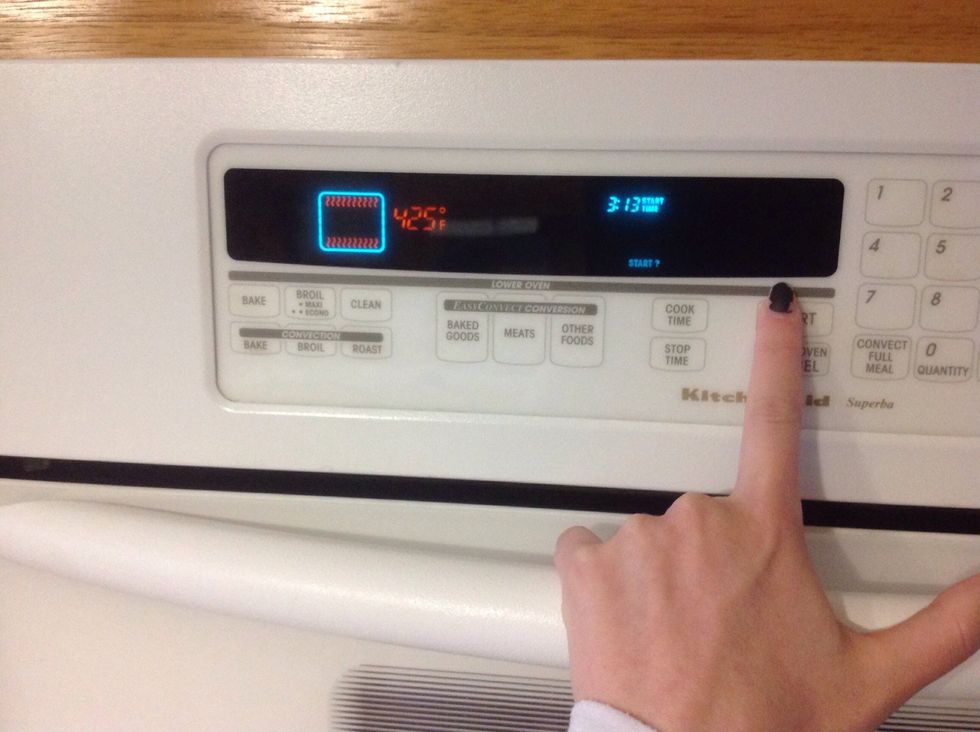 Then, preheat your oven to 425 degrees F.