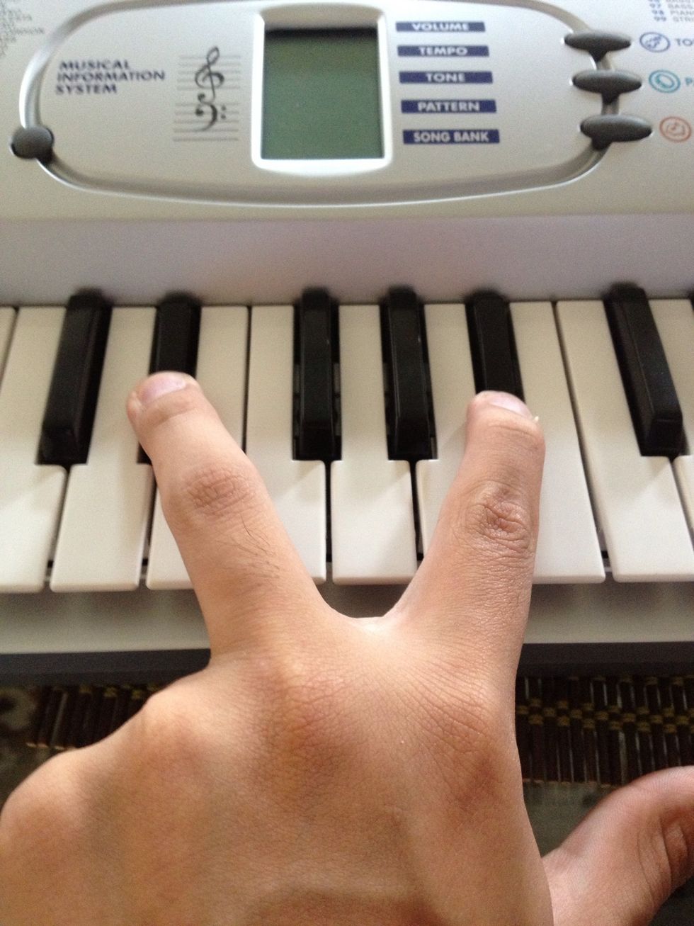 Then press E flat and B flat