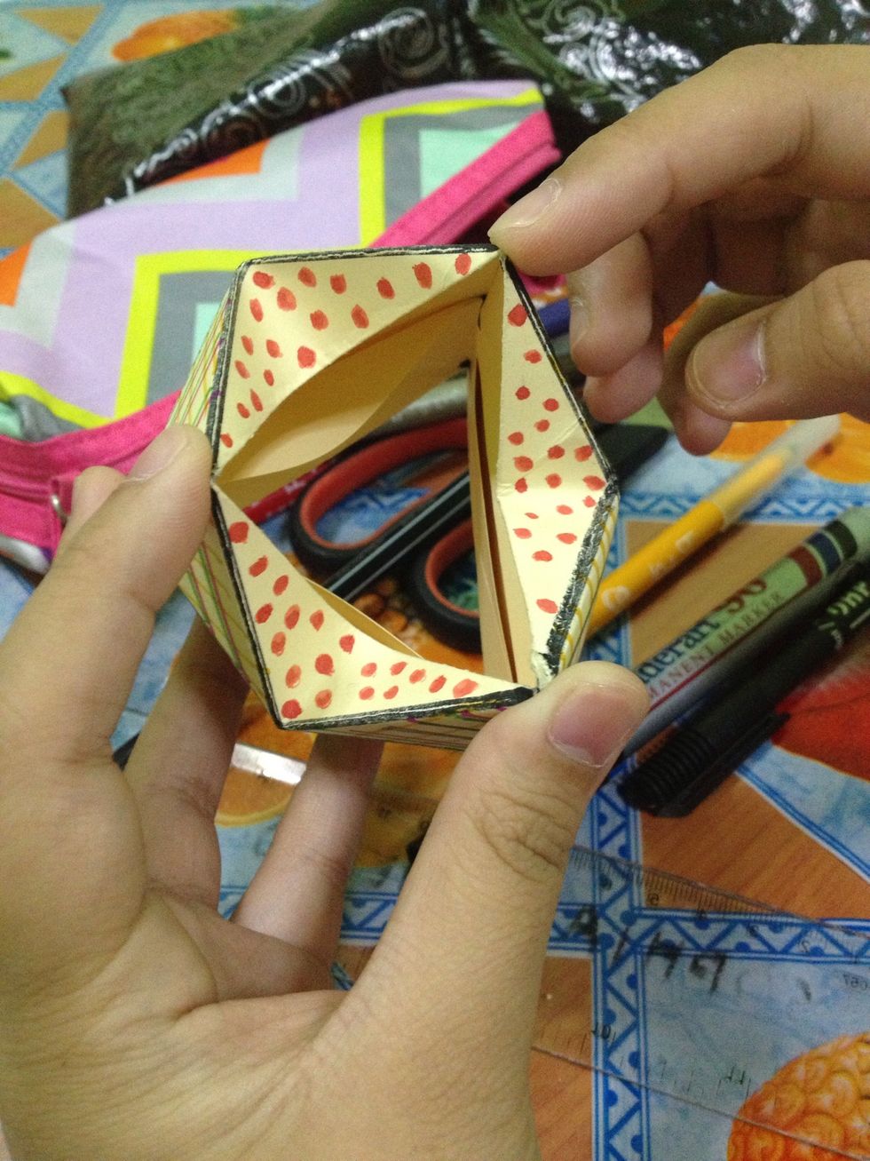 Then, push all the corners towards the inside.